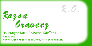 rozsa oravecz business card
